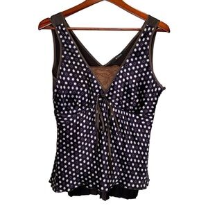 Sfizio Vneck Satin Sleeveless Blouse Polka Dot